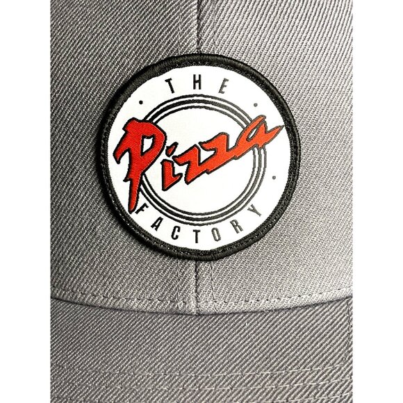 The Pizza Factory Trucker Hat By Richardson Style 511 Gray & White Mesh Snapback - Picture 2 of 8